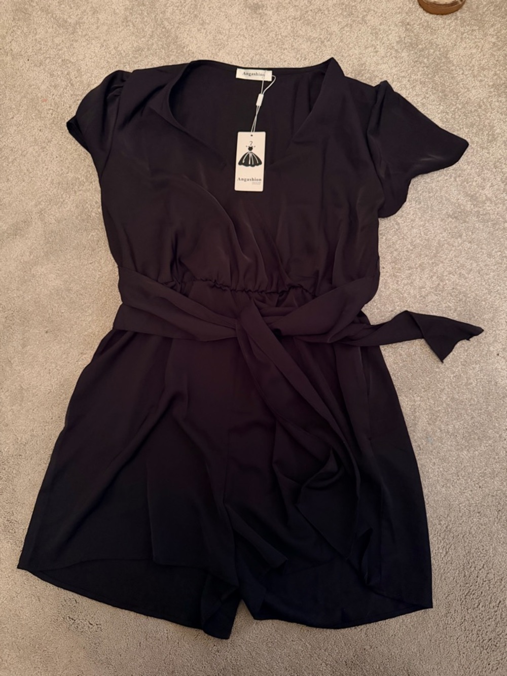 Black Short Sleeve Romper
